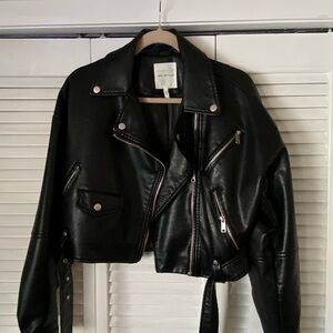 Anthropologie Avec Les Filles Black Leather Jacket